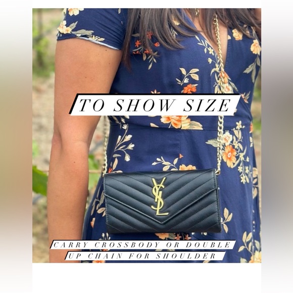 YSL Cassandre envelope flap wallet on chain - Picture 13 of 14